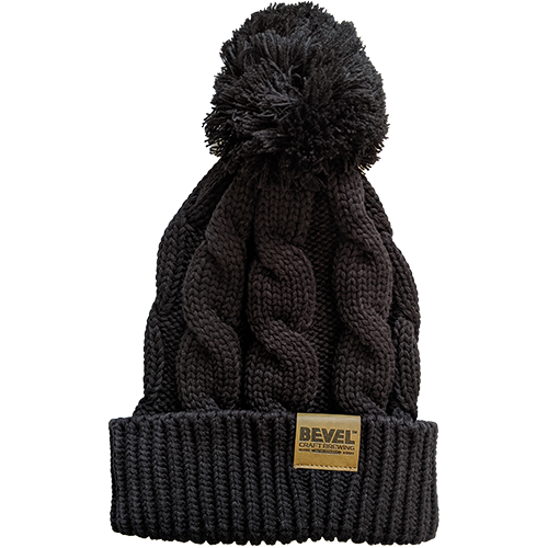 Bevel Pom Beanie Black