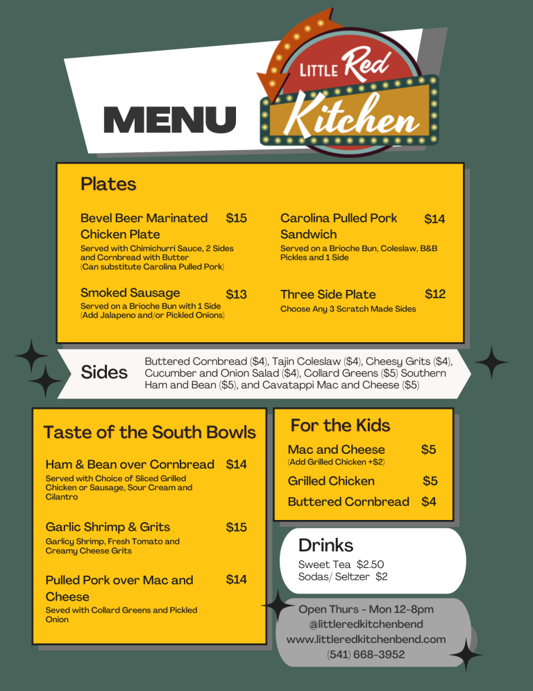 Little Red Kitchen Menu - Bevel Craft Brewing